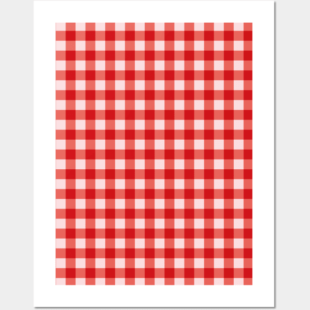 Cherry Gingham Wall Art by kassiopeiia